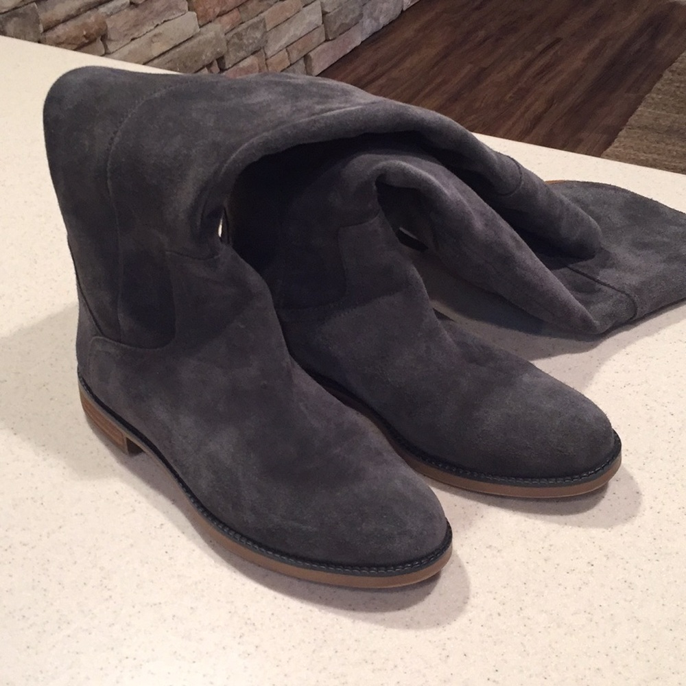 Beautiful gray suede knee high boots
